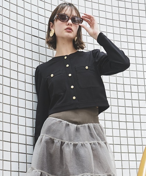 ST.JOHN COUTURE セントジョン 装飾 ノーカラー ジャケット