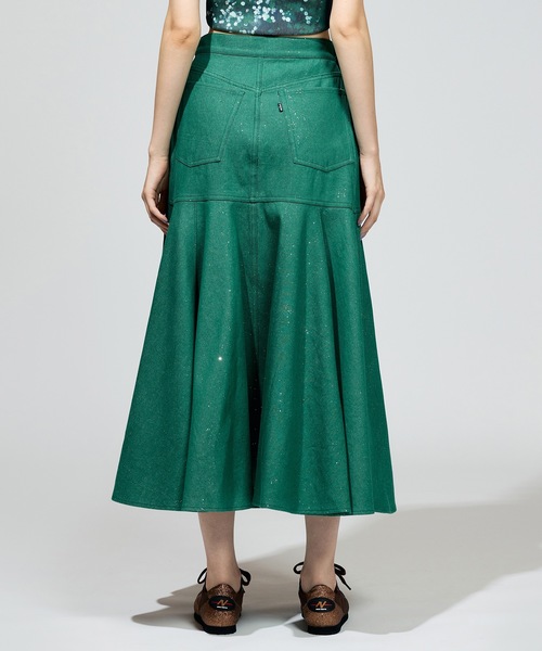 NON TOKYO（ノントーキョー） ロング スカート LAME DENIM FLARE SKIRT