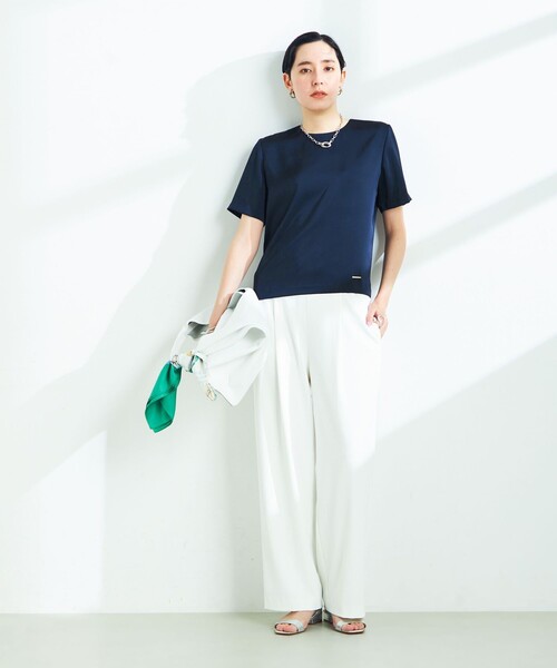 「NOLLEY'S」 半袖ブラウス 38 ネイビー レディース NOLLEY'S 「NOLLEY'S」 半袖ブラウス 38 ネイビー レディース