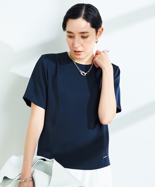 「NOLLEY'S」 半袖ブラウス 38 ネイビー レディース NOLLEY'S 「NOLLEY'S」 半袖ブラウス 38 ネイビー レディース