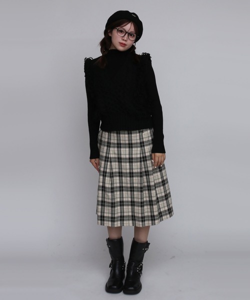 JUDIN ベスト ジレ ショートフリンジニットベスト「JD