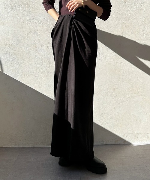 【新品/定価16500円/2024AW】DouDouフィブリルカイトスカート 新品/定価16500円/2024AW】DouDouフィブリルカイトスカート