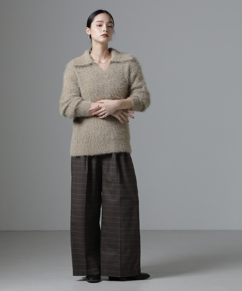 NANO universe（ナノ・ユニバース） ニット セーター 衿付きヘアリー