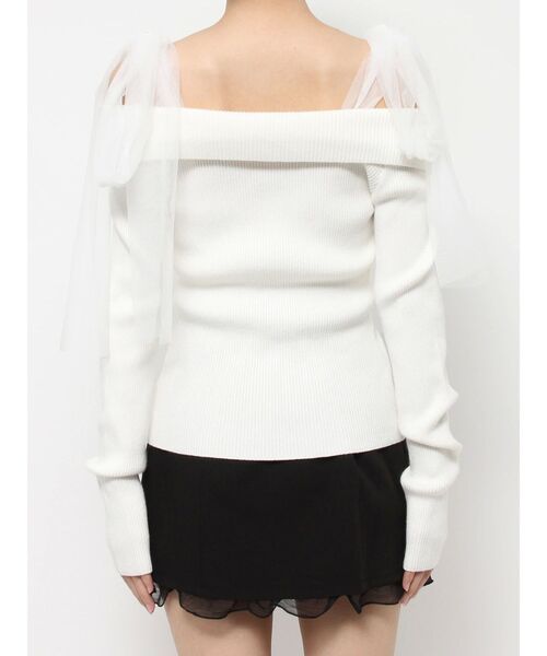ニット セーター チュールリボンニットTOP レディース EATME ニット セーター チュールリボンニットTOP レディース