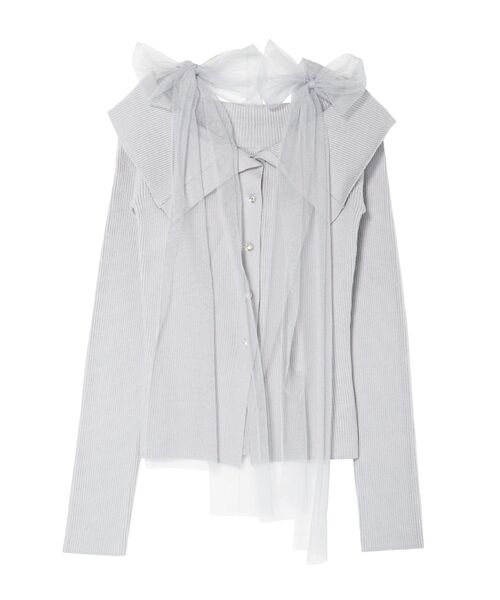 ニット セーター チュールリボンニットTOP レディース EATME ニット セーター チュールリボンニットTOP レディース