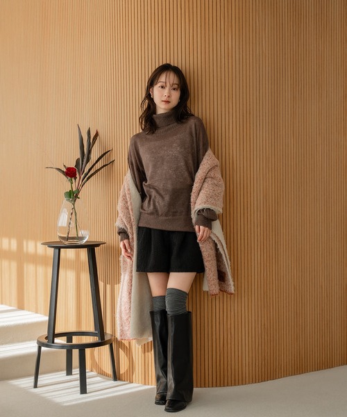 ニット セーター sheer turtleneck knit /  シアータートルネックニット レディース