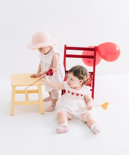 kids zoo（キッズズー） 帽子 ハット 紫外線カット チュールフリルポリ