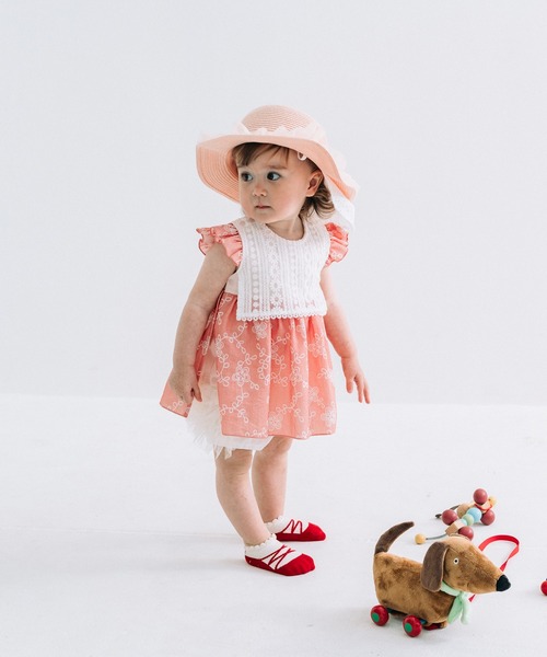 kids zoo（キッズズー） 帽子 ハット 紫外線カット チュールフリルポリ