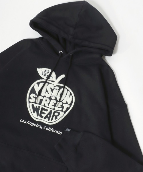 パーカー 2025SS VISION STREET WEAR/ヴィジョンストリートウエア オーバーサイズ アップルロゴ サガラ刺繍 プルオーバースウェ