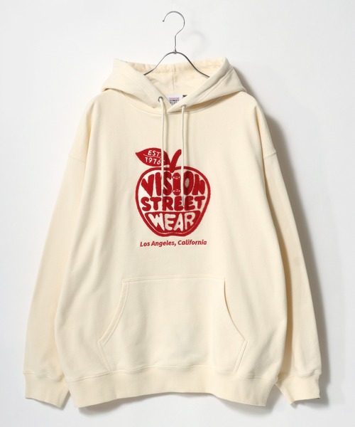 パーカー 2025SS VISION STREET WEAR/ヴィジョンストリートウエア オーバーサイズ アップルロゴ サガラ刺繍 プルオーバースウェ VISION STREET WEAR パーカー 2025SS WEAR/ヴィジョンストリート