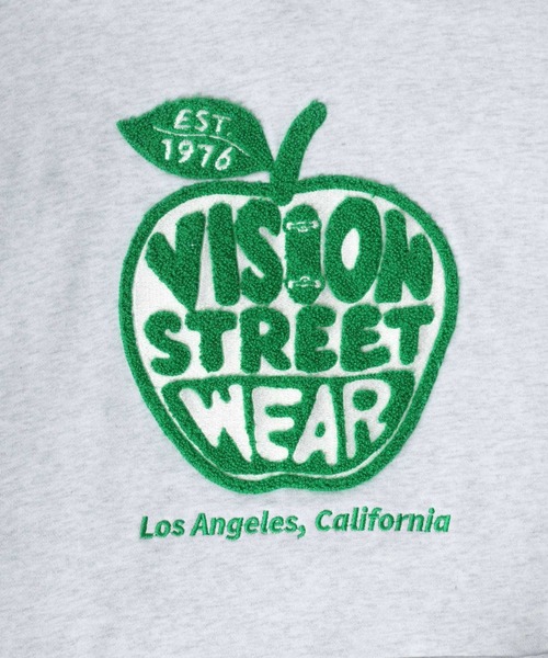 パーカー 2025SS VISION STREET WEAR/ヴィジョンストリートウエア オーバーサイズ アップルロゴ サガラ刺繍 プルオーバースウェ VISION STREET WEAR パーカー 2025SS WEAR/ヴィジョンストリート