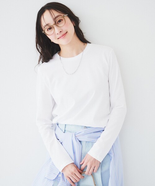 「UNTITLED」 半袖カットソー 04 ライトグレー レディース UNTITLED レディースTシャツ、カットソー｜トップス