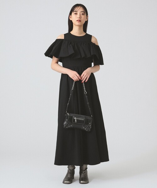 beams❤︎黒のオフショルダーフリルワンピース Ray BEAMS ワンピース フリル オフショルダー : ZOZOTOWN Yahoo