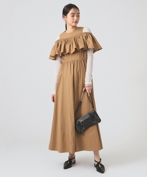 MIYAO × Ray BEAMS / 別注 ショルダー フリル ワンピース Ray BEAMS（レイビームス）の「MIYAO × Ray BEAMS / 別注