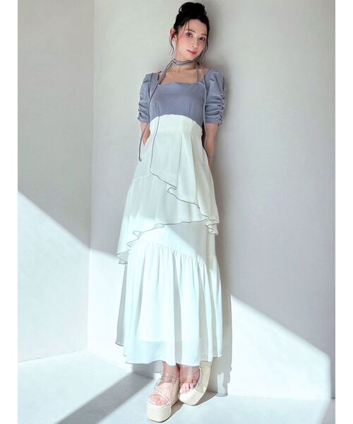 ommoバイカラー フレアワンピース RESEXXY ワンピース バイカラーメローフレアワンピース : ZOZOTOWN