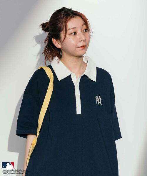 MLB Korea ポロシャツ ワンピース ポロワンピ MLB - ♡様⭐MLB Korea⭐新品 Mポロシャツワンピース ピケ