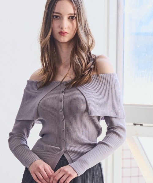 ニット セーター Soft Knit Shoulder Top ソフトニットショルダートップ レディース