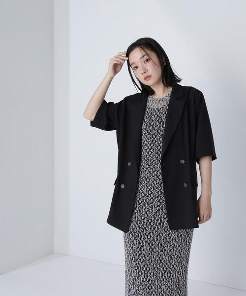 【NATURAL BEAUTY BASIC】ハーフスリーブダブルジャケット THINK NATURAL】ハーフスリーブダブルジャケット | NATURAL