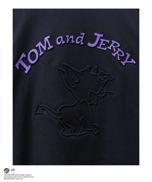 トム＆ジェリーTシャツ　ブラック tシャツ 「Tom＆Jerry /トムとジェリー 」バックエンボス デビル