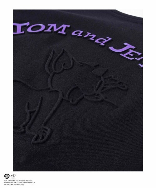 トム＆ジェリーTシャツ　ブラック tシャツ 「TOM ＆ JERRY/トムとジェリー」QUICK DRY/吸水速乾