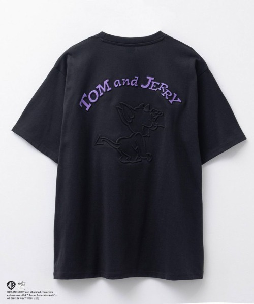 トム&ジェリーTシャツ ブラック tシャツ 「Tom&Jerry /トムとジェリー 」バックエンボス デビル