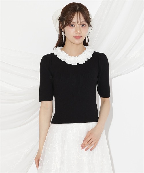 WILLSELLECTION ウィルセレクション　フリル襟　リブニット フリル襟リブニット（WILLSELECTION）｜ルミネのファッション