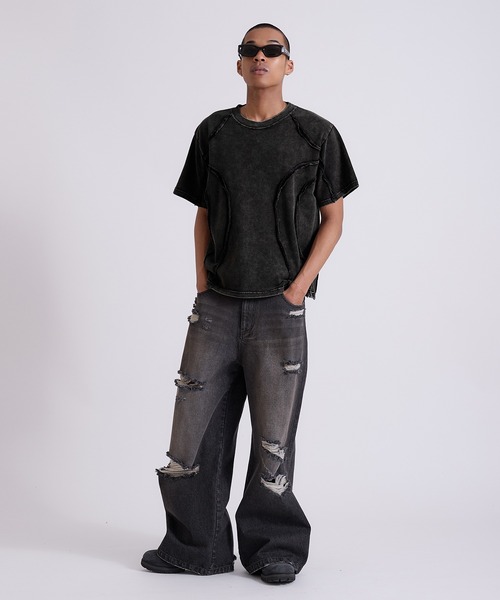 ANDER HUNK tシャツ Overdyed Inside-out T-shirt/オーバーダイ