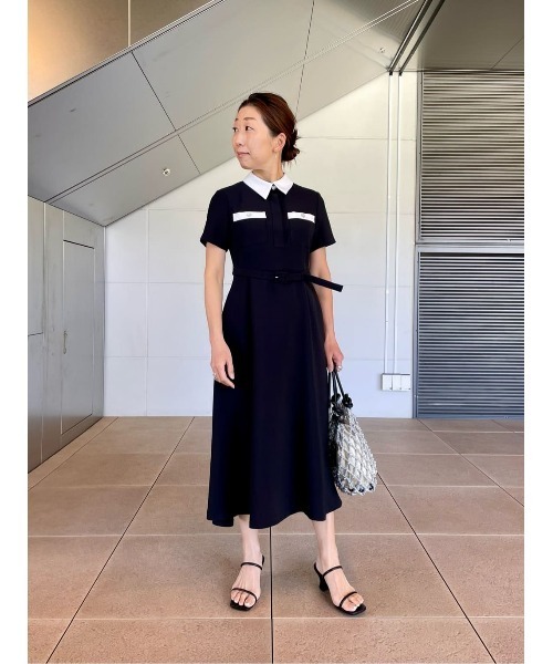 ESTNATION ワンピース / ビジュー ボタン 襟付き : ZOZOTOWN Yahoo!店 