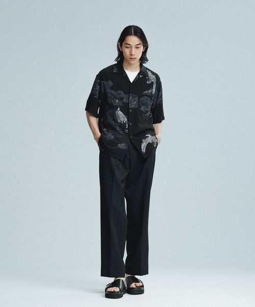 ADAM ET ROPE' シャツ 「BLACK/WHITE」ボックスシルエット
