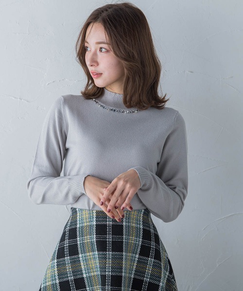 「QUEENS COURT」 長袖ニット M ホワイト レディース_画像8