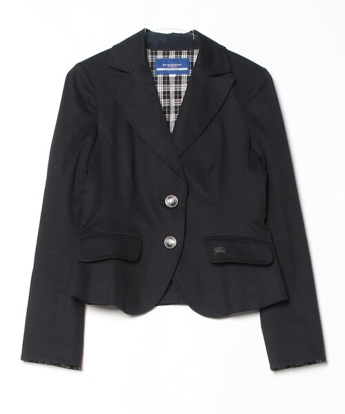 BURBERRY BLUE LABEL ブラックレザージャケット 38 BURBERRY BLUE LABEL バーバリーブルーレーベル レザー