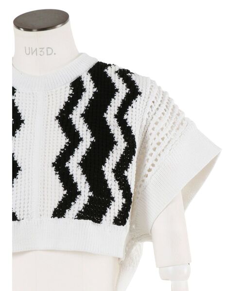 ニット セーター CROCHET WAVE TOP / クロシェウェーブトップ レディース UN3D. ニット セーター CROCHET WAVE TOP / クロシェウェーブ