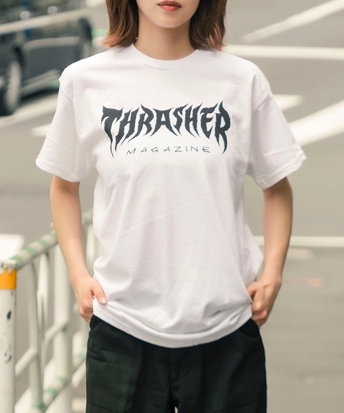 THRASHER スカルロゴ Tシャツ ホワイト XL THRASHER（スラッシャー） tシャツ METAL S/S T-SHIRTS/ スラッシャー