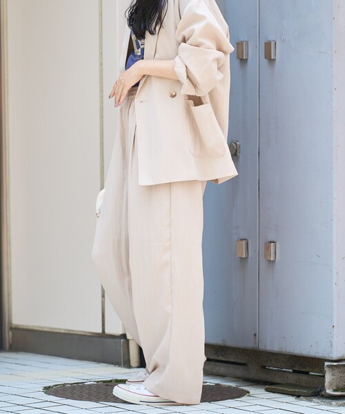 FREAK'S STORE パンツ 「接触冷感」 SUMMERCOOL タック カーブ