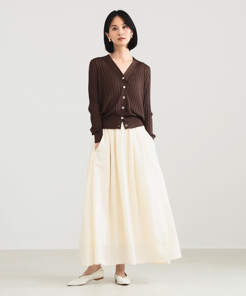demi-luxe beams スカート Demi-Luxe BEAMS スカート ポプリン ギャザースカート