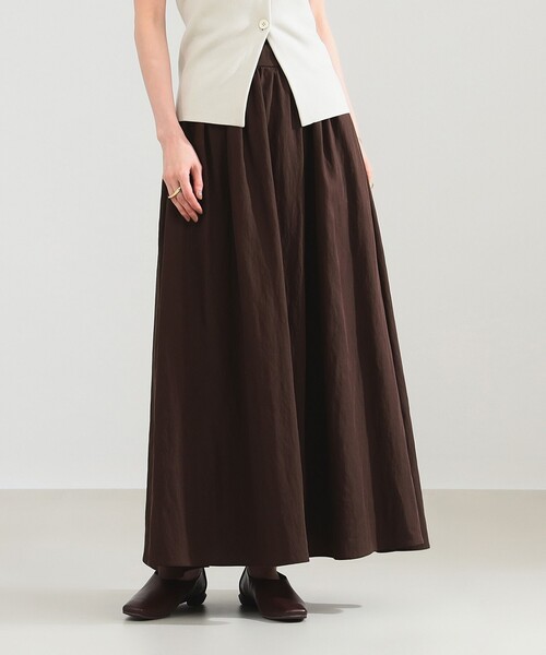 BEAMS Demi-Luxe 新品　ベージュ サイズ36 スカート Demi-Luxe BEAMS スカート ポプリン ギャザースカート