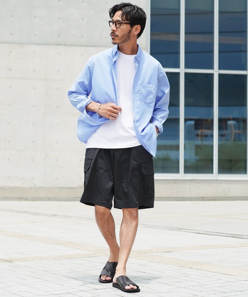ハーフ・ショートパンツ LMC WIDE CARGO SHORTS beige 0LM24SHP103BEG JIGGYS SHOP パンツ ワイドシルエット カーゴ イージー ハーフ