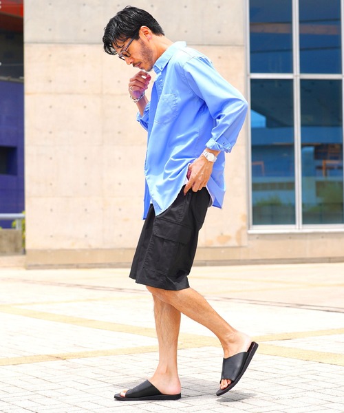ハーフ・ショートパンツ LMC WIDE CARGO SHORTS beige 0LM24SHP103BEG JIGGYS SHOP パンツ ワイドシルエット カーゴ イージー ハーフ