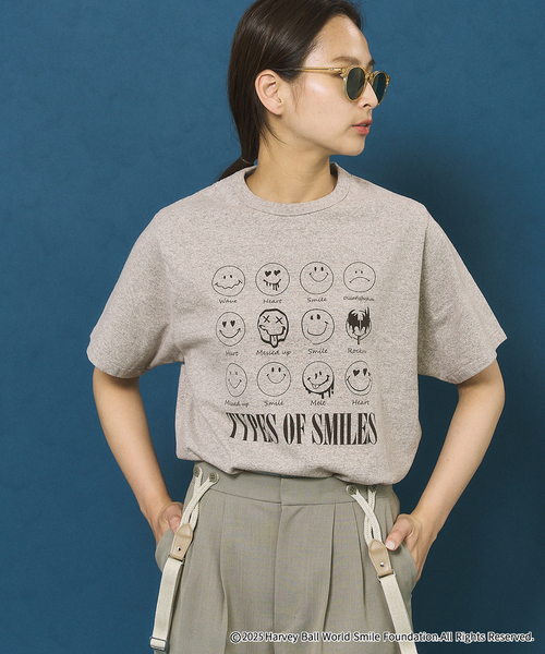 tシャツ SMILE Tシャツ レディース メンズ FRAMeWORK tシャツ OUT OF FRAMe 8812melangeTシャツ SMILE