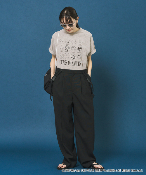 tシャツ OUT OF FRAMe 8812melangeTシャツ  SMILE レディース FRAMeWORK tシャツ OUT OF FRAMe 8812melangeTシャツ SMILE