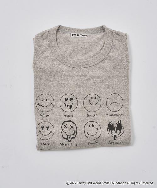 tシャツ OUT OF FRAMe 8812melangeTシャツ  SMILE レディース FRAMeWORK tシャツ OUT OF FRAMe 8812melangeTシャツ SMILE