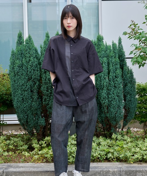 Nora Lily シャツ 「Nora Lily」See-through Parts Switch S/S