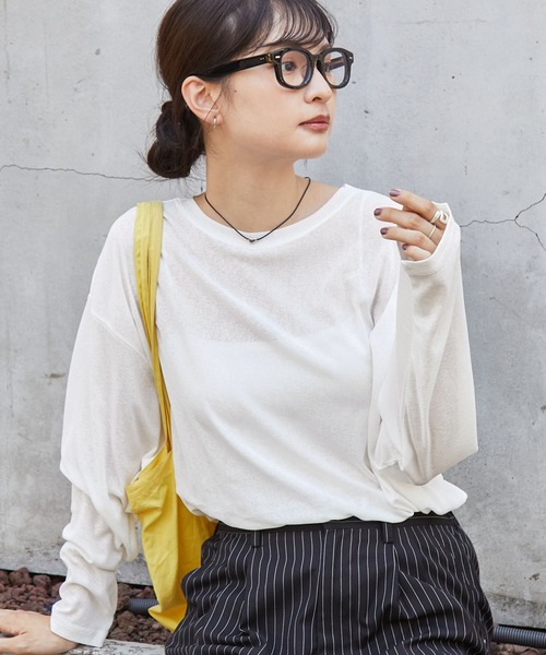 tシャツ 「スマートウォッシュ」フローティ シアートップス レディース | MONO-MART | 17