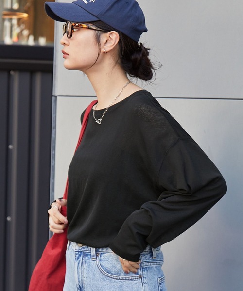 tシャツ 「スマートウォッシュ」フローティ シアートップス レディース | MONO-MART | 23