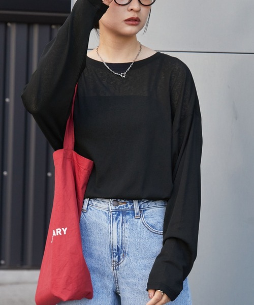 tシャツ 「スマートウォッシュ」フローティ シアートップス レディース | MONO-MART | 24