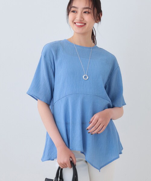 INDIVI（インディヴィ） tシャツ 「洗える」ペプラムトップス