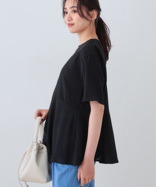 INDIVI（インディヴィ） tシャツ 「洗える」ペプラムトップス