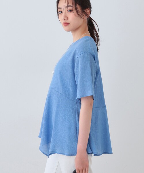 INDIVI（インディヴィ） tシャツ 「洗える」ペプラムトップス