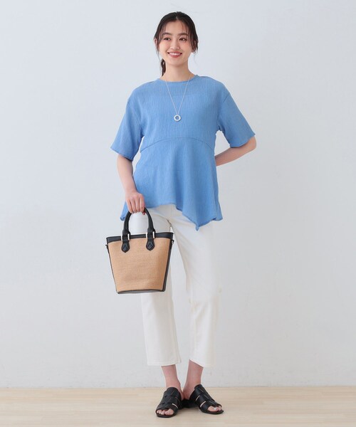 INDIVI（インディヴィ） tシャツ 「洗える」ペプラムトップス
