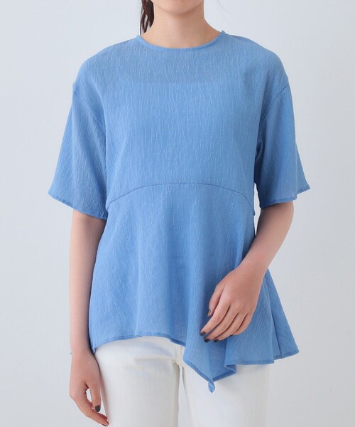 INDIVI（インディヴィ） tシャツ 「洗える」ペプラムトップス